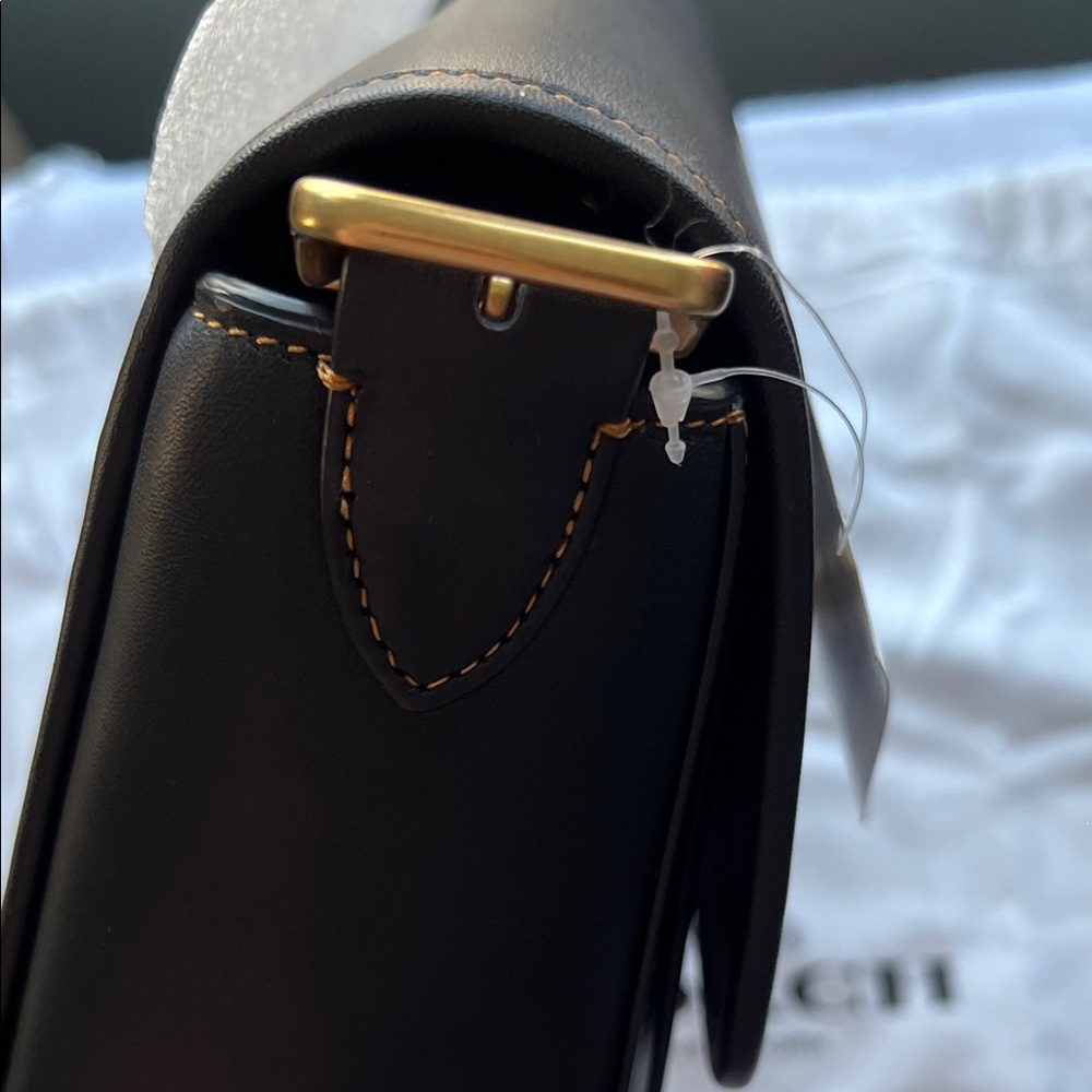 Coach Black Leather Crossbody Bag with Gold Hardware - Picture 11 of 17